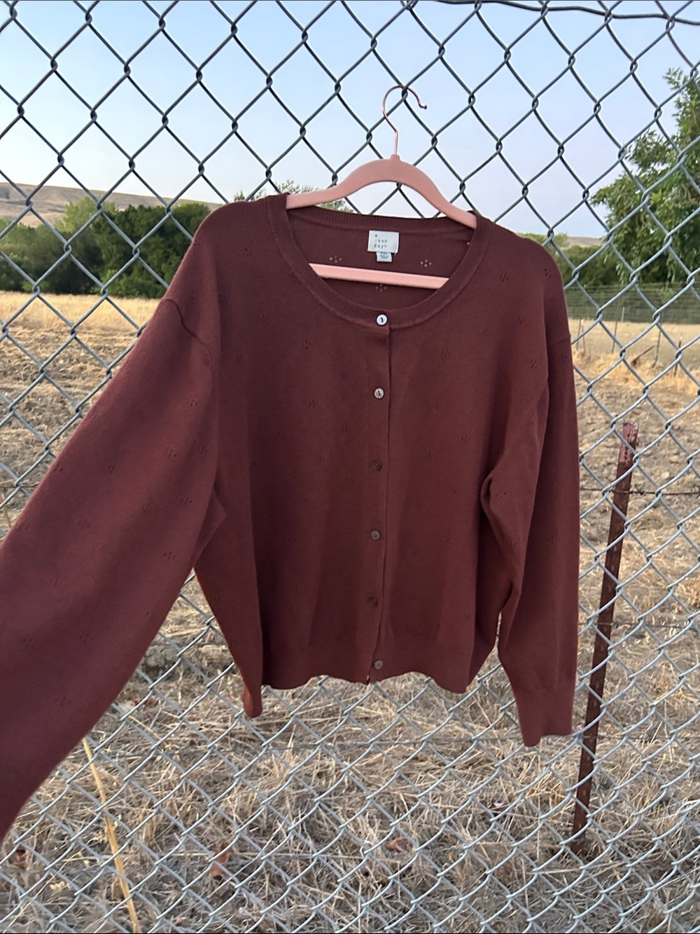 a new day Chestnut Brown Button-Front Women's Cardigan